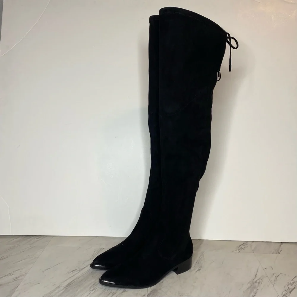 Marc Fisher Yuna Over The Knee Faux Suede Black Boot 6M